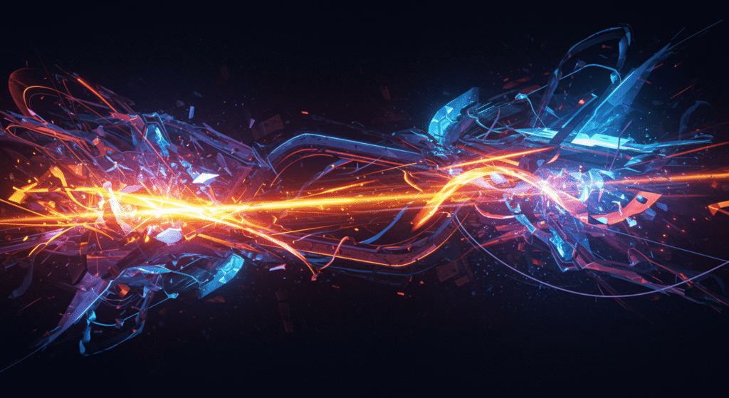 abstract digital art representing game mechanics and strategy horizontal format