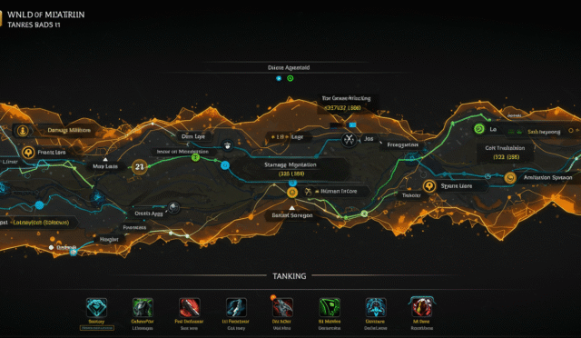 abstract representation of game statistics and rankings for WoW tanks horizontal format